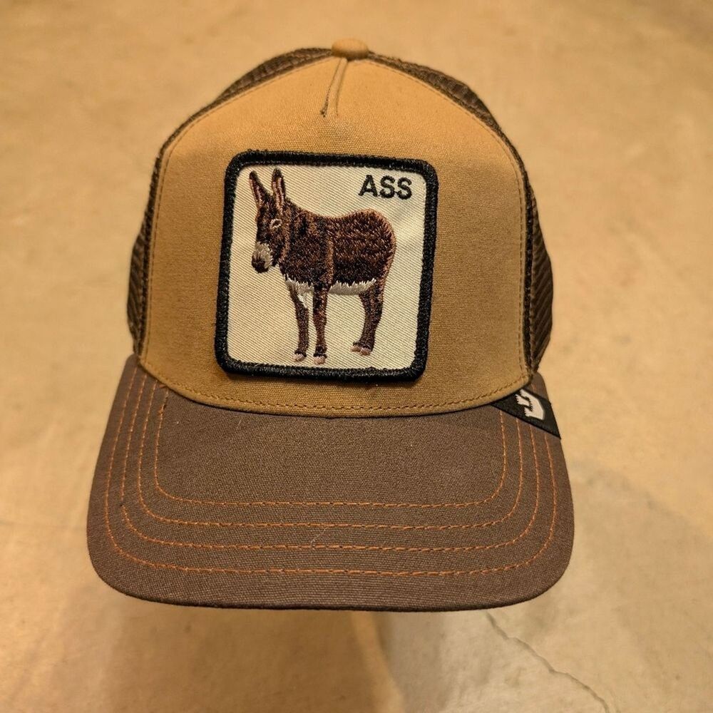 NWOT Goorin Bros A** Donkey Tan Brown Trucker Hat Mens OSFA Snapback